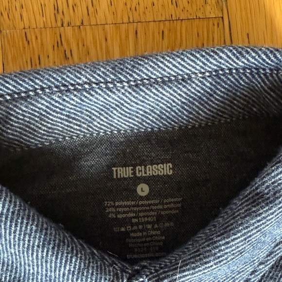 True Classic Blue Button-Down Shirt Jacket - fleece - Picture 2 of 7